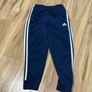 Adidas Kids Dark Blue Joggers with White Stripes